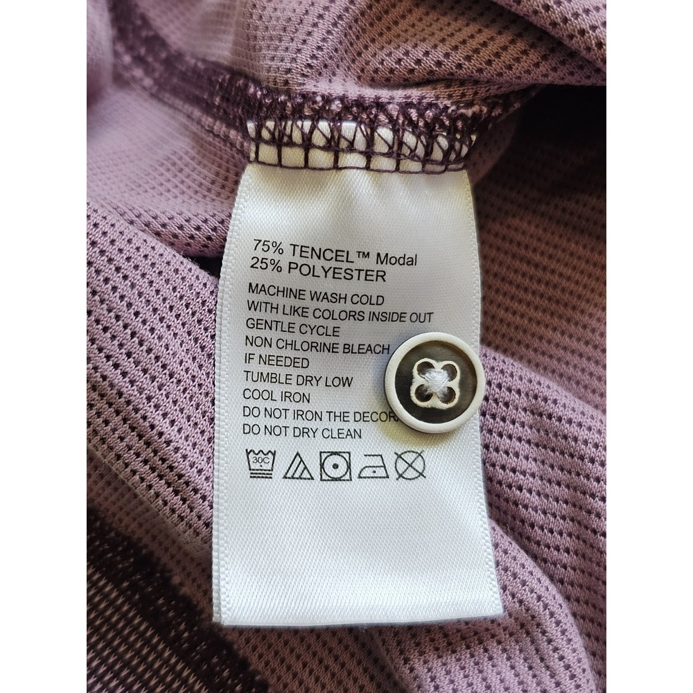 Tommy Bahama Tencel Blend Polo Shirt XL Purple Short Sleeve Island Style - Picture 3 of 7